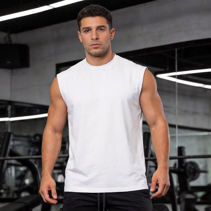 Tank Top Muscle - Einfarbige Lauf-Tanktops für Herren, Atmungsaktive Mesh-Schnelltrocknende